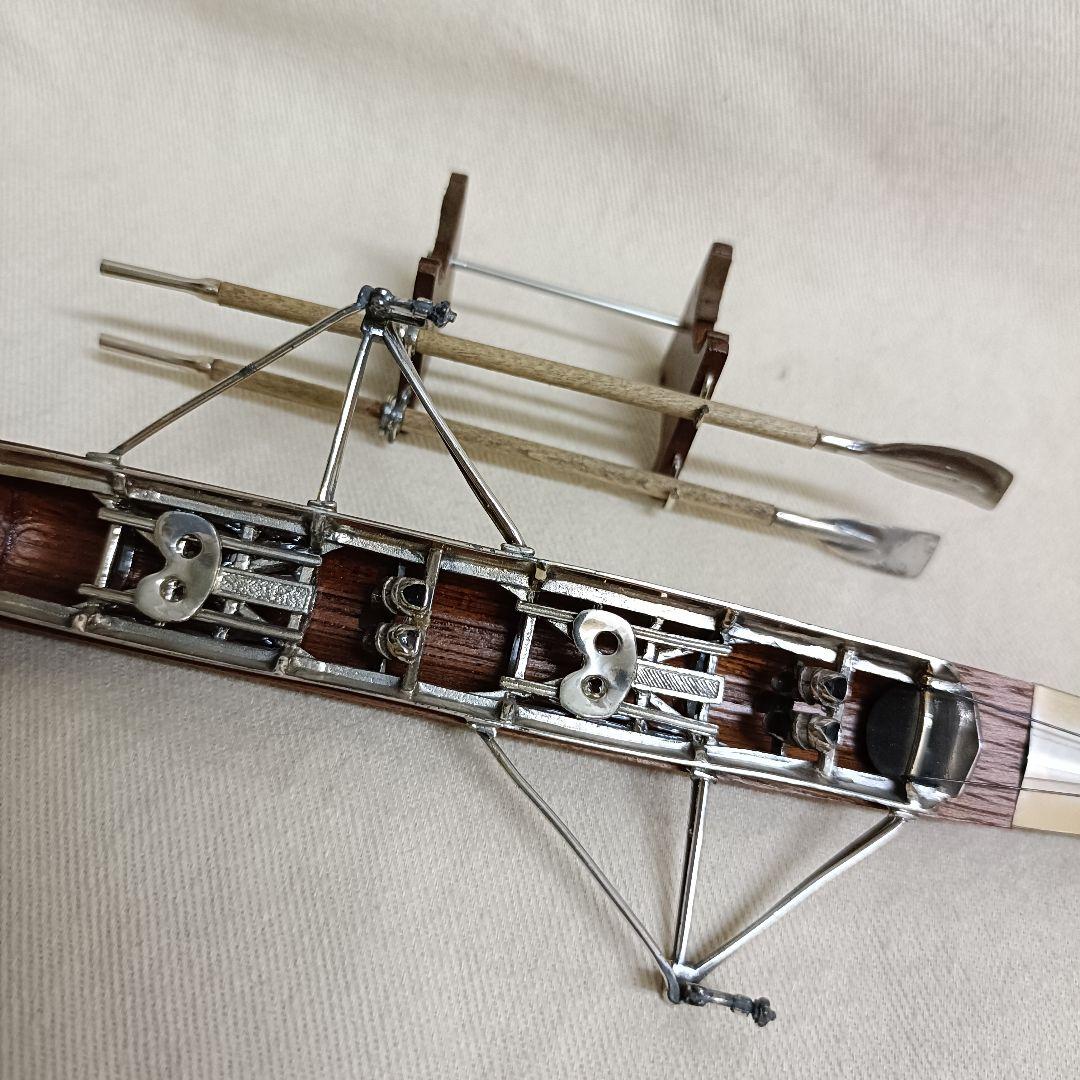 銀無垢 ウッド 銀細工 ミニチュア ボート 船 模型 ビンテージ イタリア 刻印