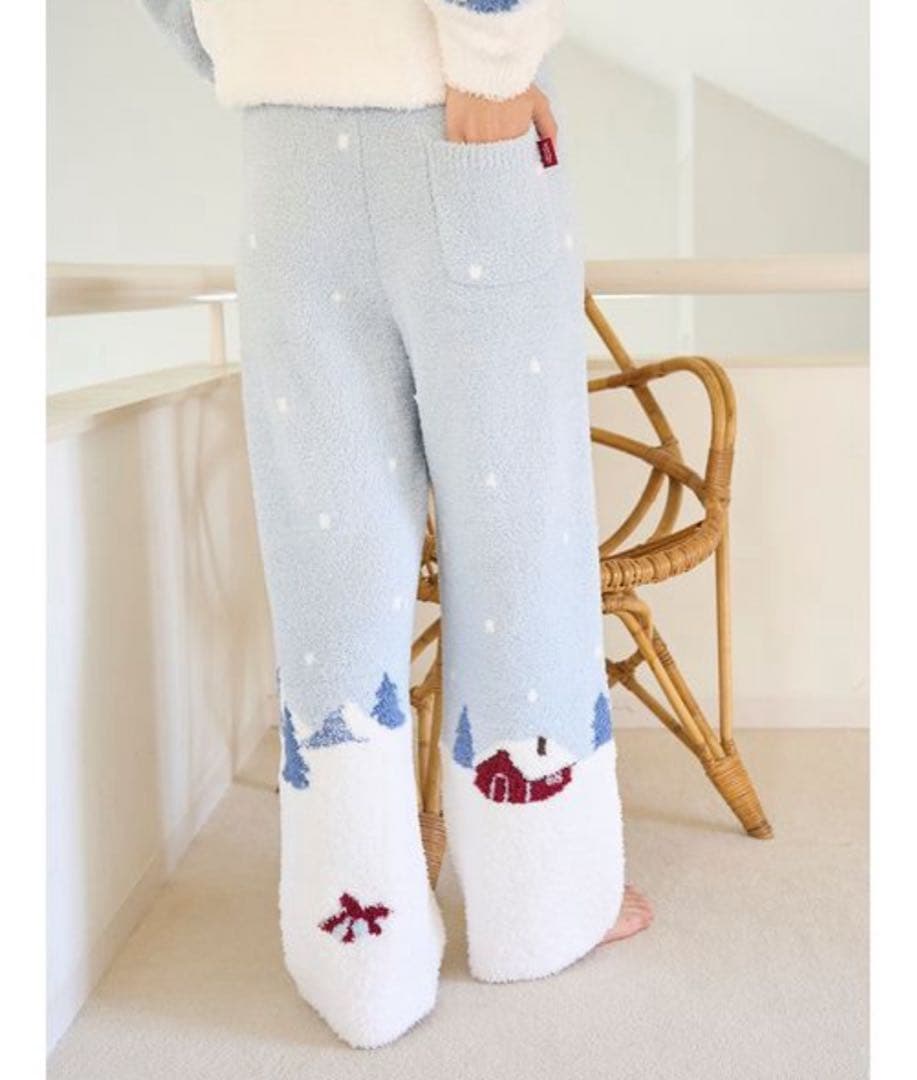 ジェラピケ スキーベアジャガードプルオーバー ロングパンツ 上下セット