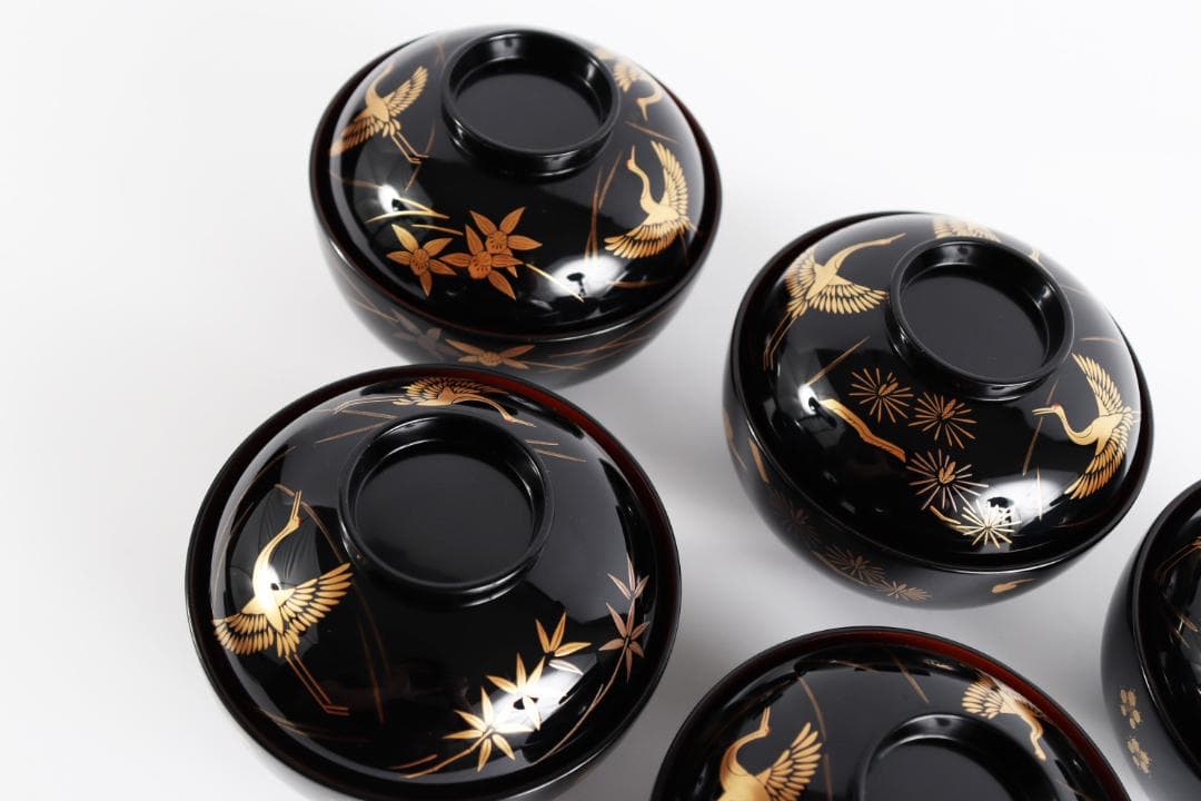 K*o様 輪島塗 蒔絵 吉祥文 吸物椀 人間国宝 大場松魚 寺井直次 監修 共箱