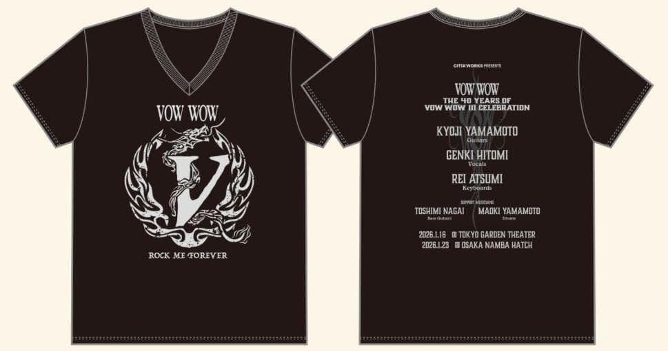 【新品未開封】VOW WOW 2026年 ライブ Tシャツ Mサイズ Vネック