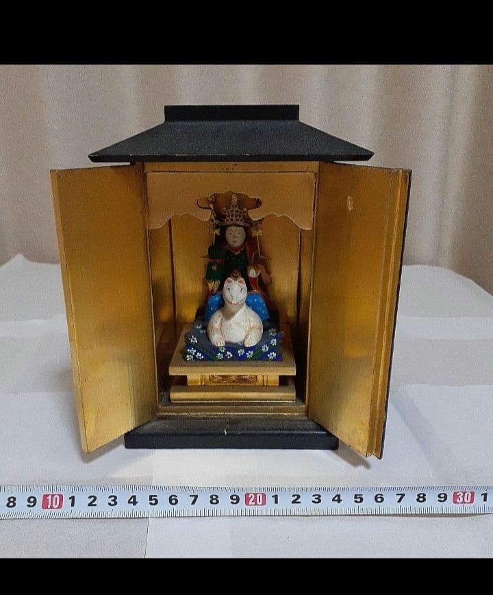 彩色　荼枳尼天　仏像　神像　厨子