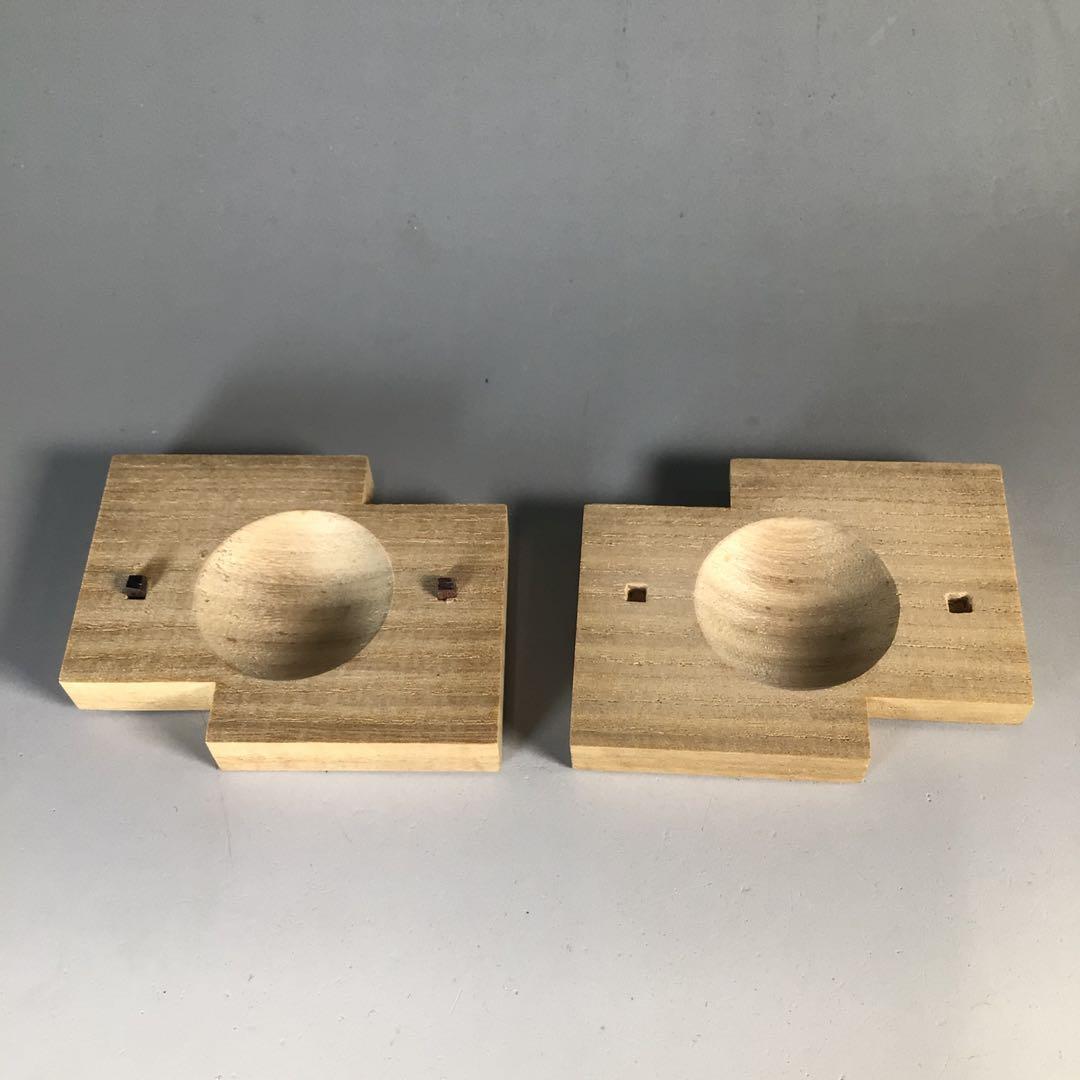 Ｎ９７２　香合　『道場宗廣作』『桐木地』『葦に水』『色紙重香合』　共箱　茶道具