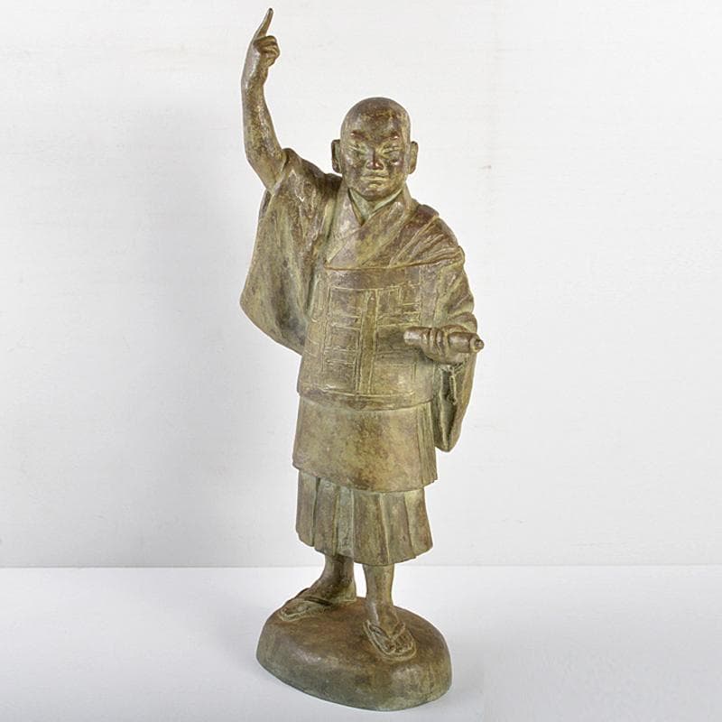 ブロンズ像　和尚像　人物像　置物　在銘　重さ約5.03kg　V　R5398B