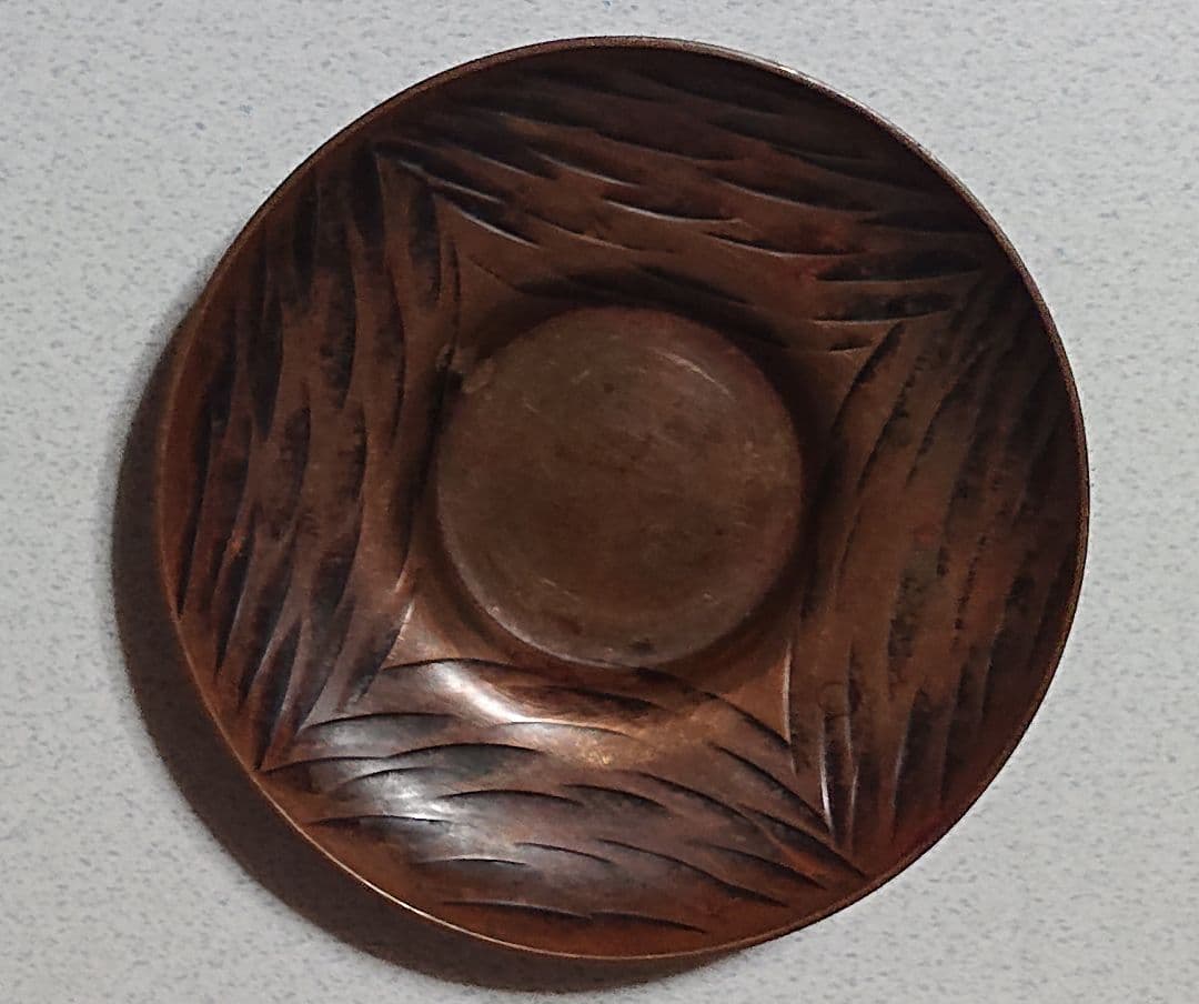 ヴィンテージ 銅製茶托 5枚セット 木箱付き