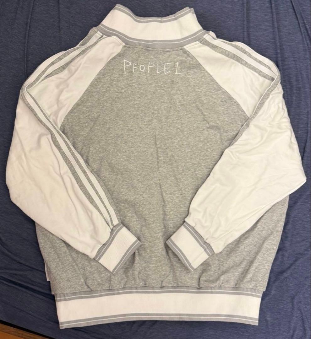 PEOPLE1 　スウェット　ハーフジップ　ポップアップ　グレー　Mサイズ
