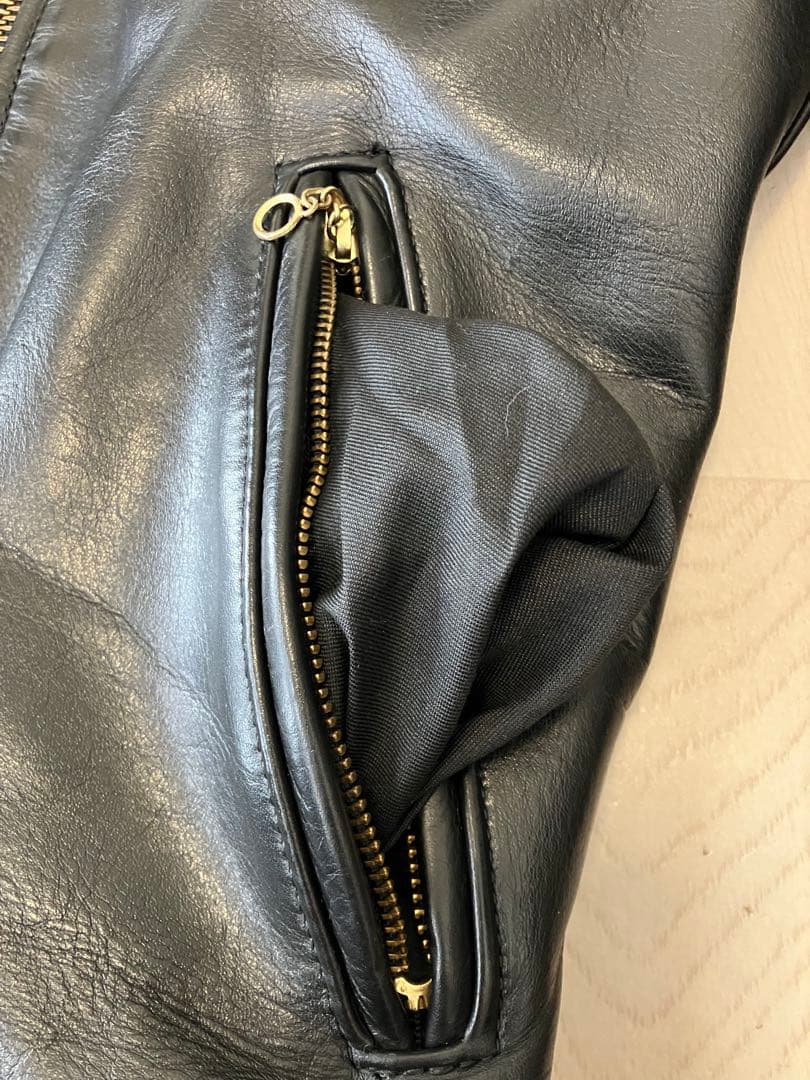 【VANSON】バンソン９D シングルライダースジャケット36 キルトライナー