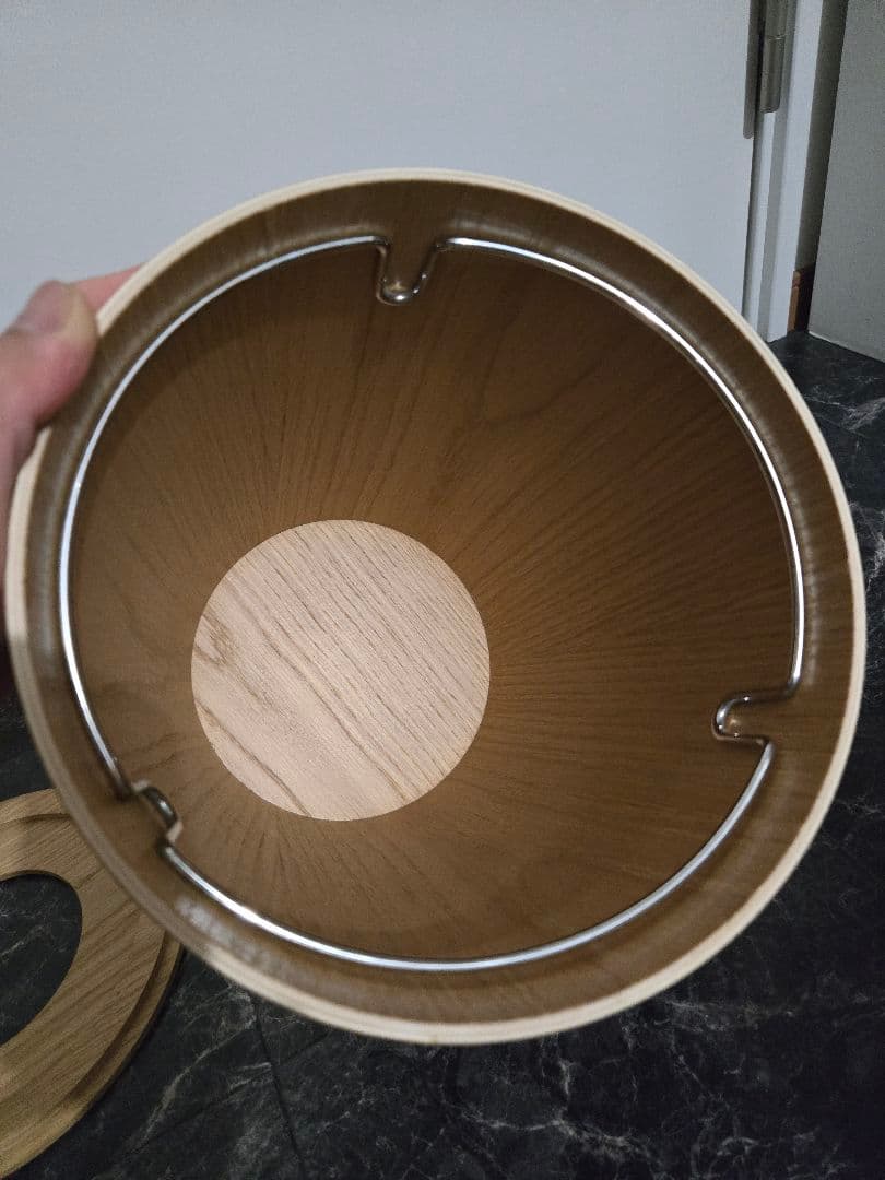 無印良品サイドテーブルベンチ 木目調 円筒形 ゴミ箱 セット