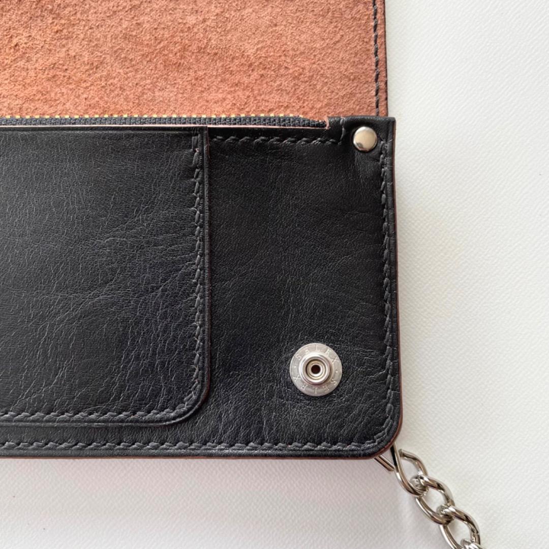 ご注文品　トラッカーウォレット　飾りステッチ　カードポケット改　ホースハイド
