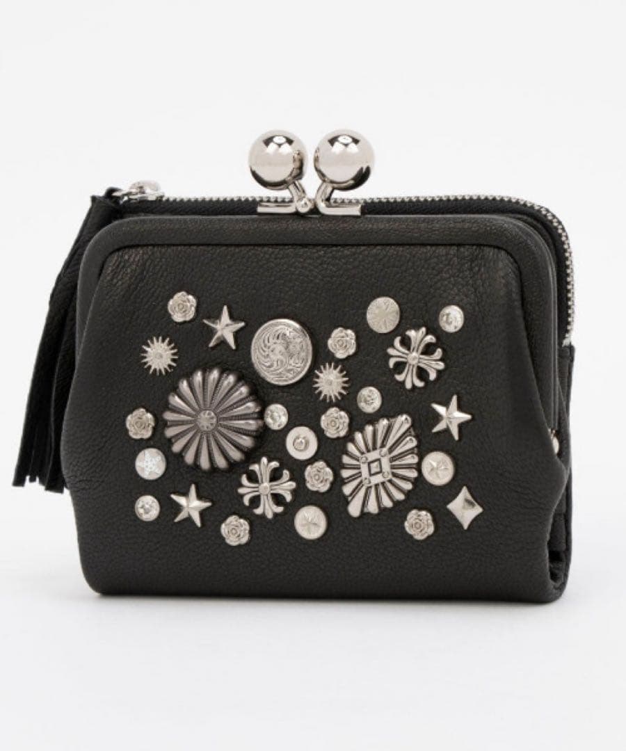 ペルケ perche マルチスタッズがま口二つ折りウォレット