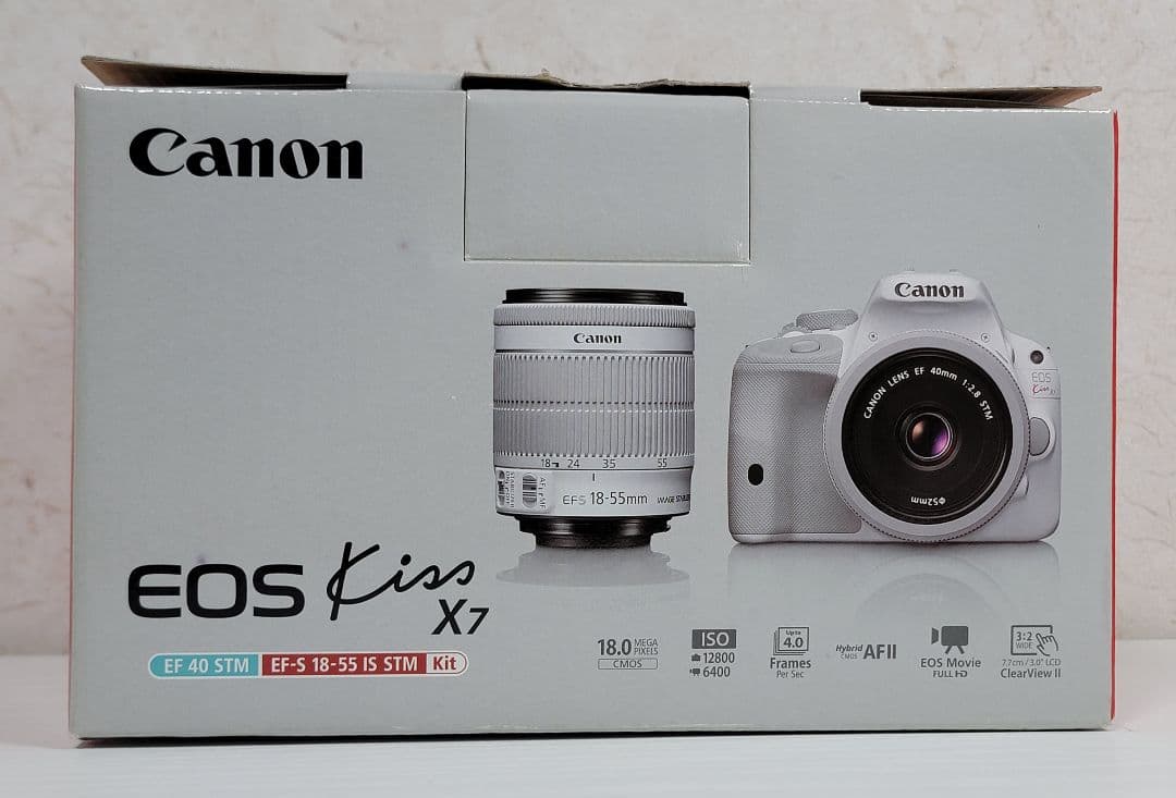 Canon EOS Kiss X7 ホワイト 一眼レフカメラ ダブルレンズキット