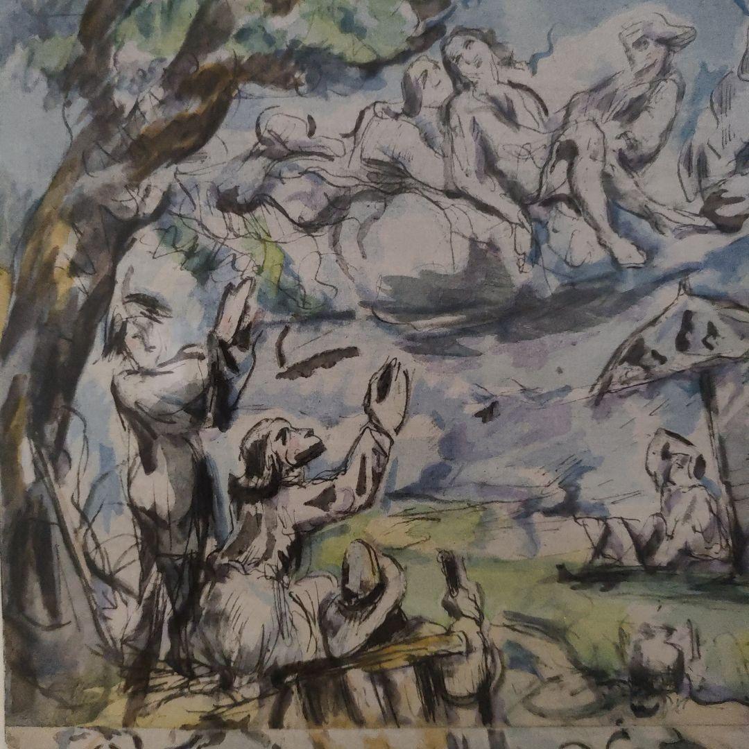 ポール セザンヌ　銅版画『昇天』1923年製作、ウコン布＆共箱付