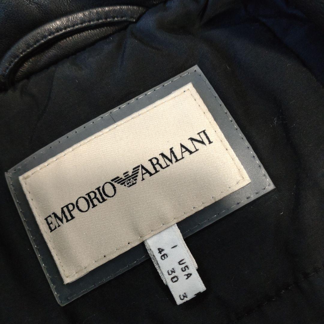 【正規品 エンポリオ・アルマーニ】ダウンジャケット コート レザー＆キルティング