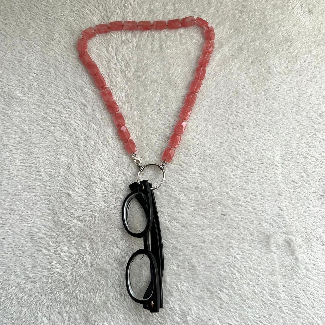 希少　la loop ラループ　グラスホルダー　眼鏡ホルダー　ピンク　シルバー