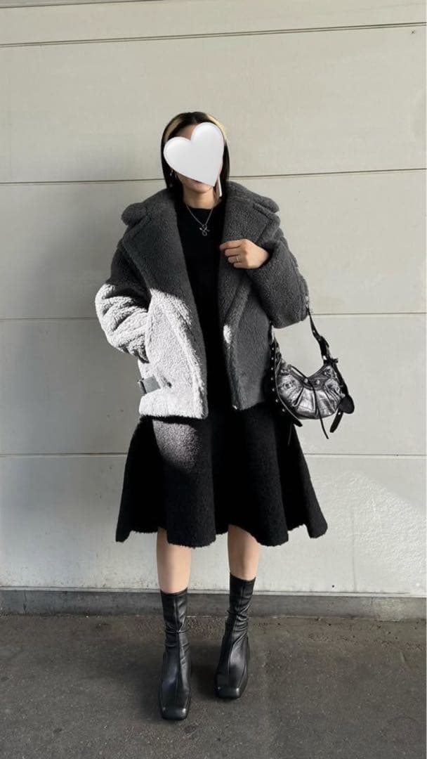 【美品】MACHATT マチャット　ブークレニットスカート　ブラック