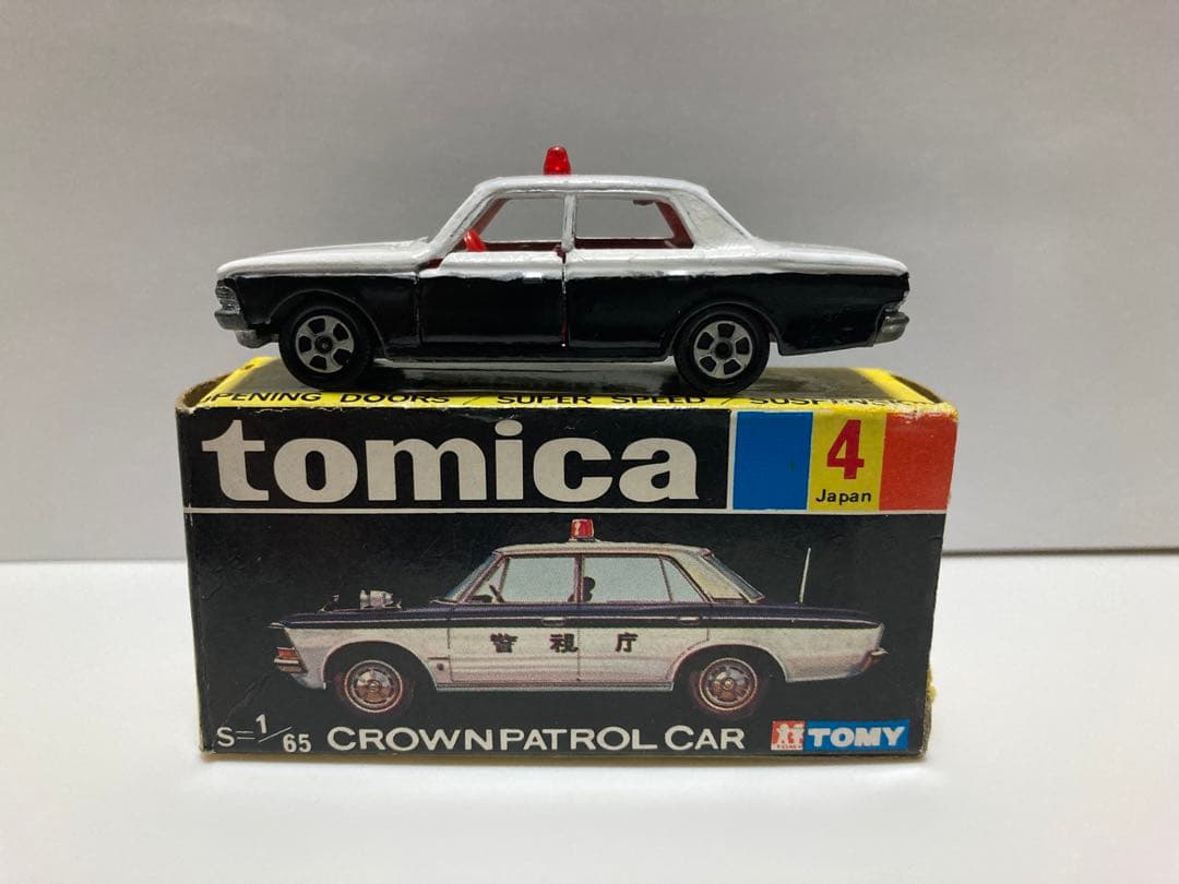 トミカ　日本製　クラウン　パトロールカー　1Aホイール　赤色灯Aタイプ　色指定箱