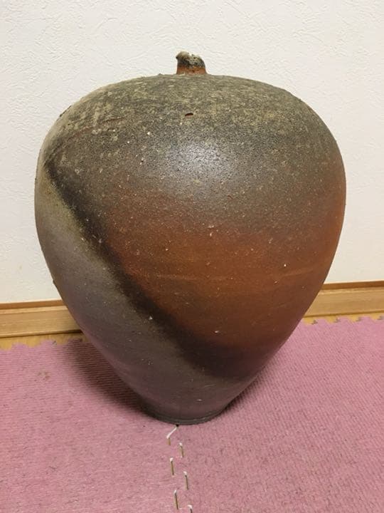 伊賀焼 井戸本青山作 人間国宝清水卯一師事 花瓶個展作品