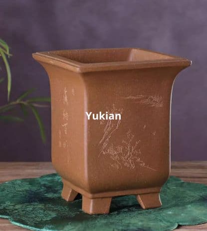 平口高方鉢 中国宜興 紫砂の鉢 盆栽鉢 植木鉢 小品盆栽鉢 大品盆栽鉢