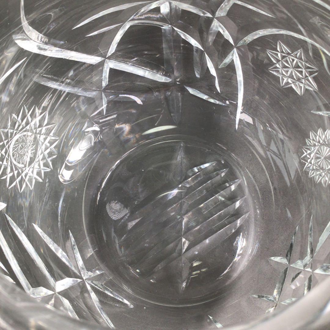 Ｒ８　水指　『山本曠作』『クリスタル硝子』『切子水指』　共箱　茶道具　ガラス工芸