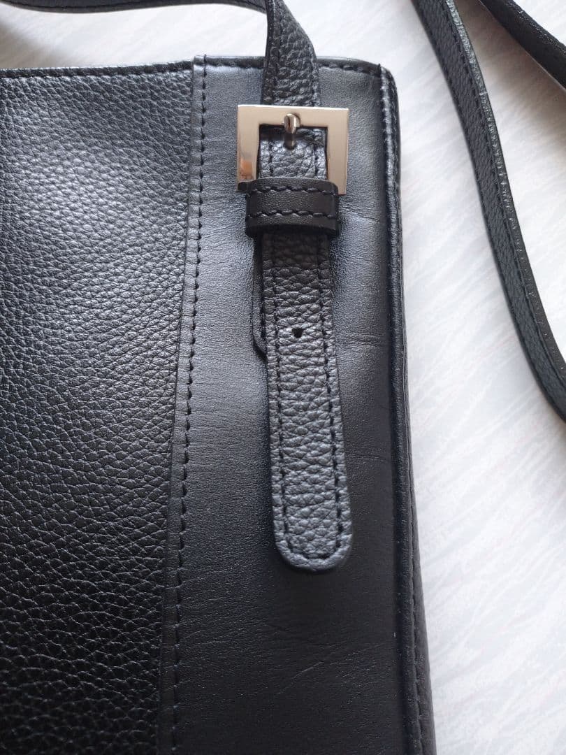 ロンシャン 本革 ショルダーバッグ ブラック