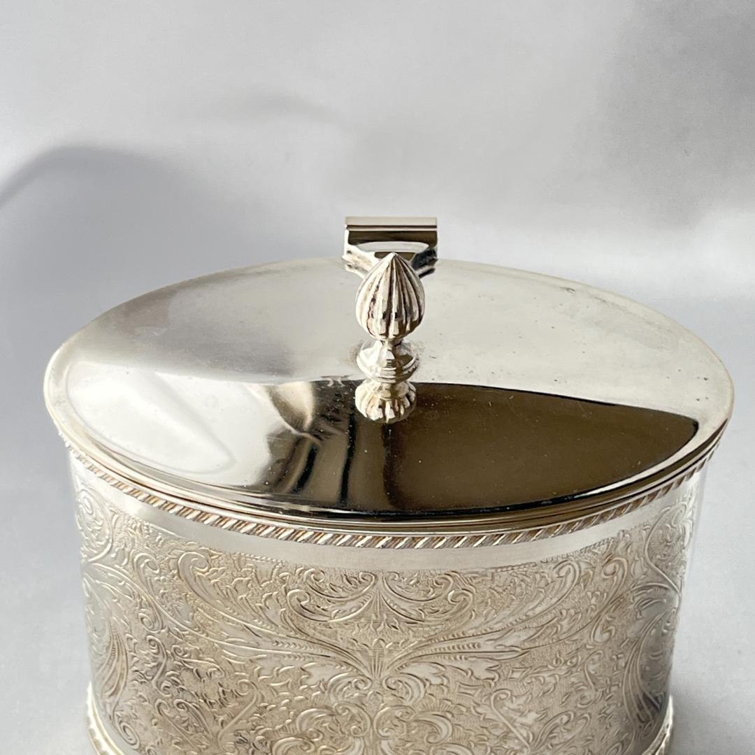 【英国】チェイシングの素晴らしいティーキャディー【シルバープレート】