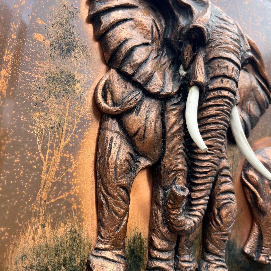 ヴィンテージ銅の象壁掛け