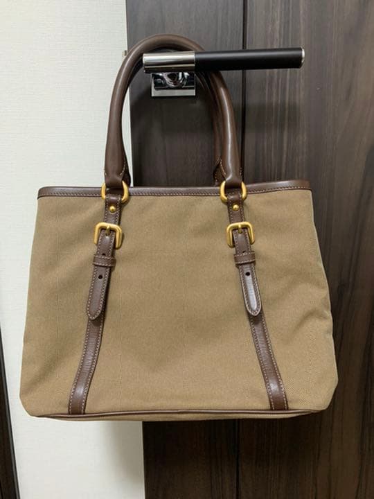 最終値下げ美品♪プラダ/2way/ハンドバッグ/ショルダー/ブラウン/キャンバス