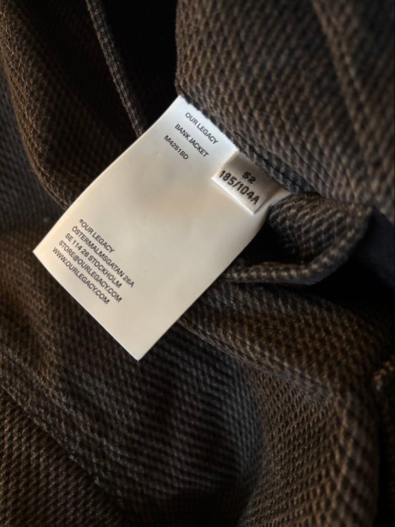 OUR LEGACY BANK JACKET（バンクジャケット）／サイズ52