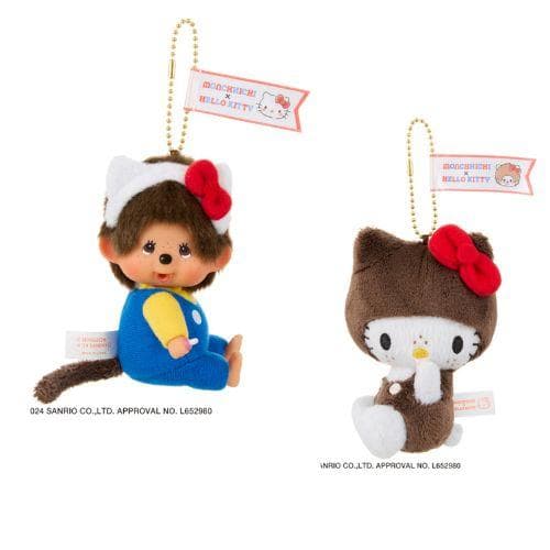 ハローキティ顔でかSSキーチェーンとモンチッチ顔でかSSキーチェーン