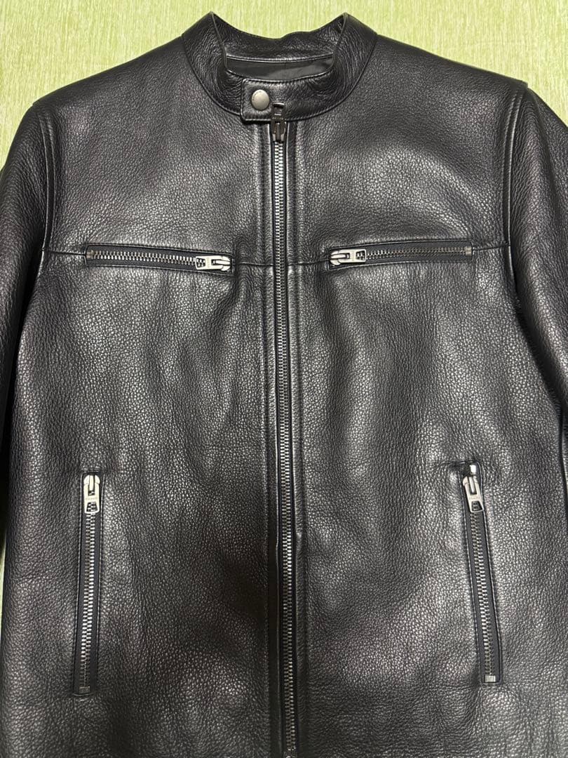 COACH シングルライダースジャケット M相当　ブラック