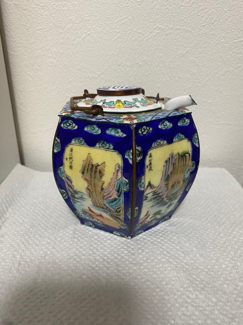 中国 六角酒器　チロリ　熱燗　大明宣徳　アンティーク　ヴィンテージ 徳利 古美術