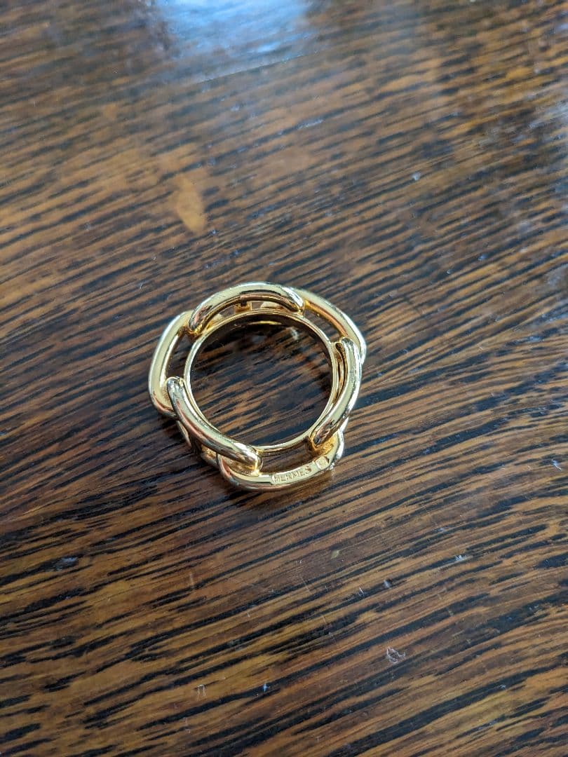 HERMES シェーヌダンクル スカーフリング ゴールド　レガート