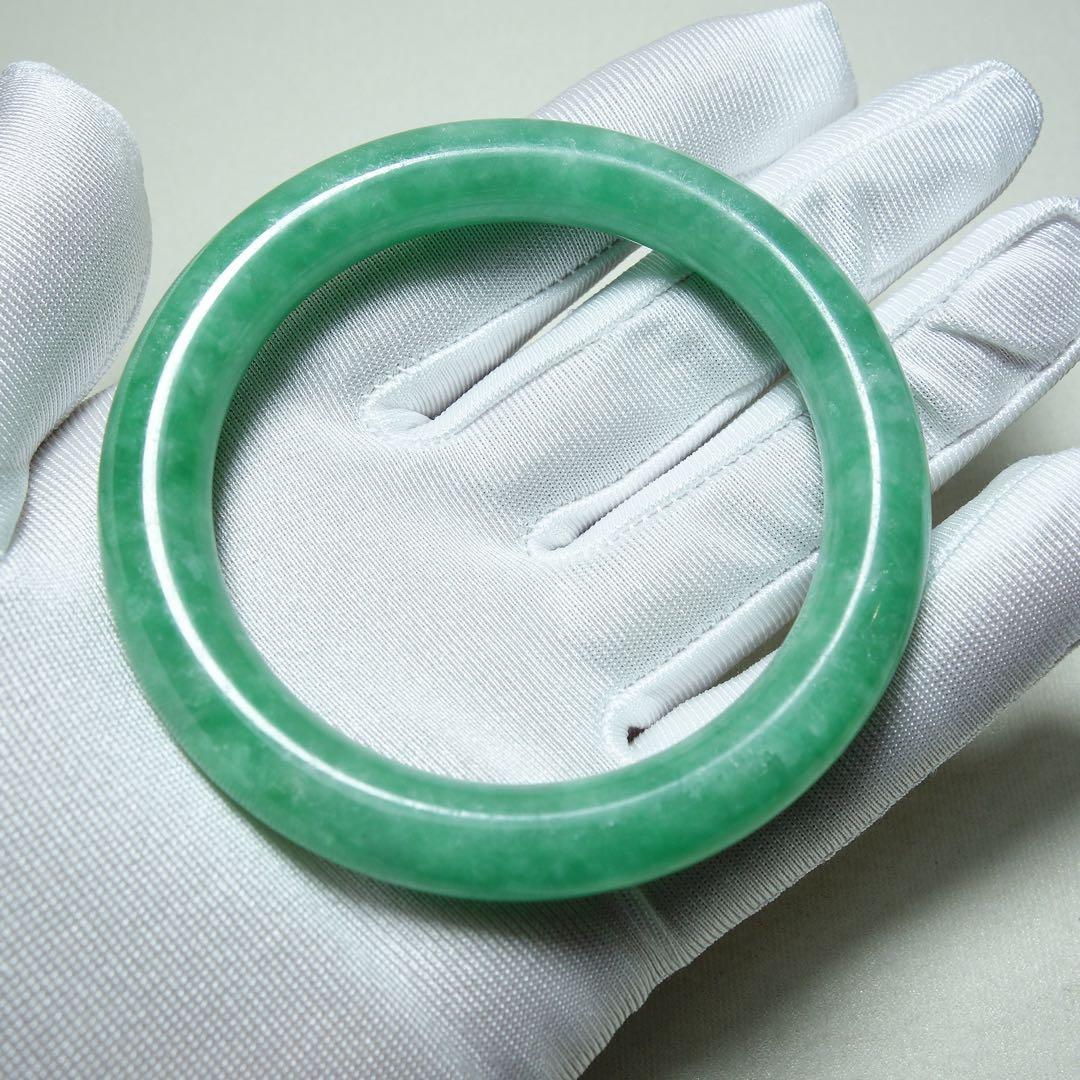 満緑 翡翠 バングル 天然石　C1A009