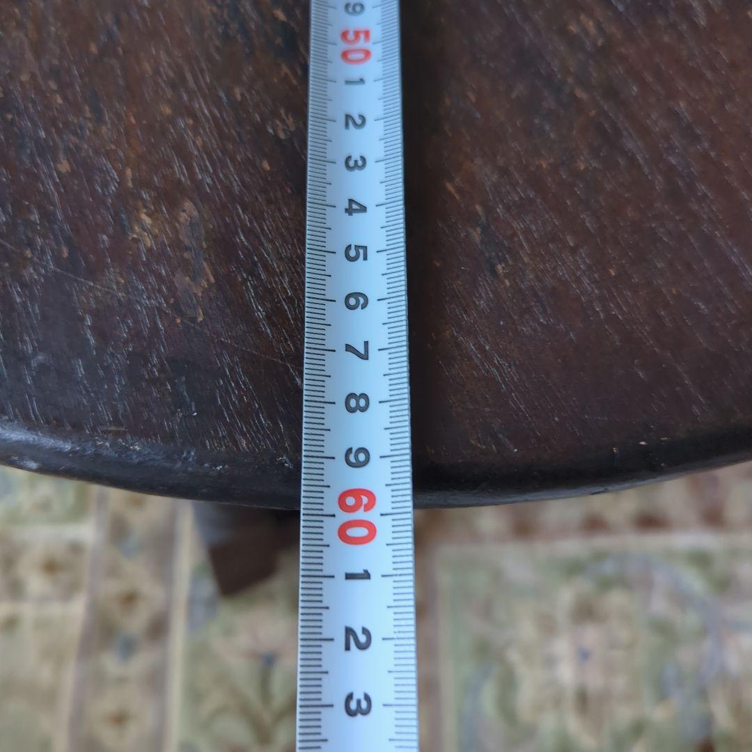 円形木製テーブル ダークブラウン