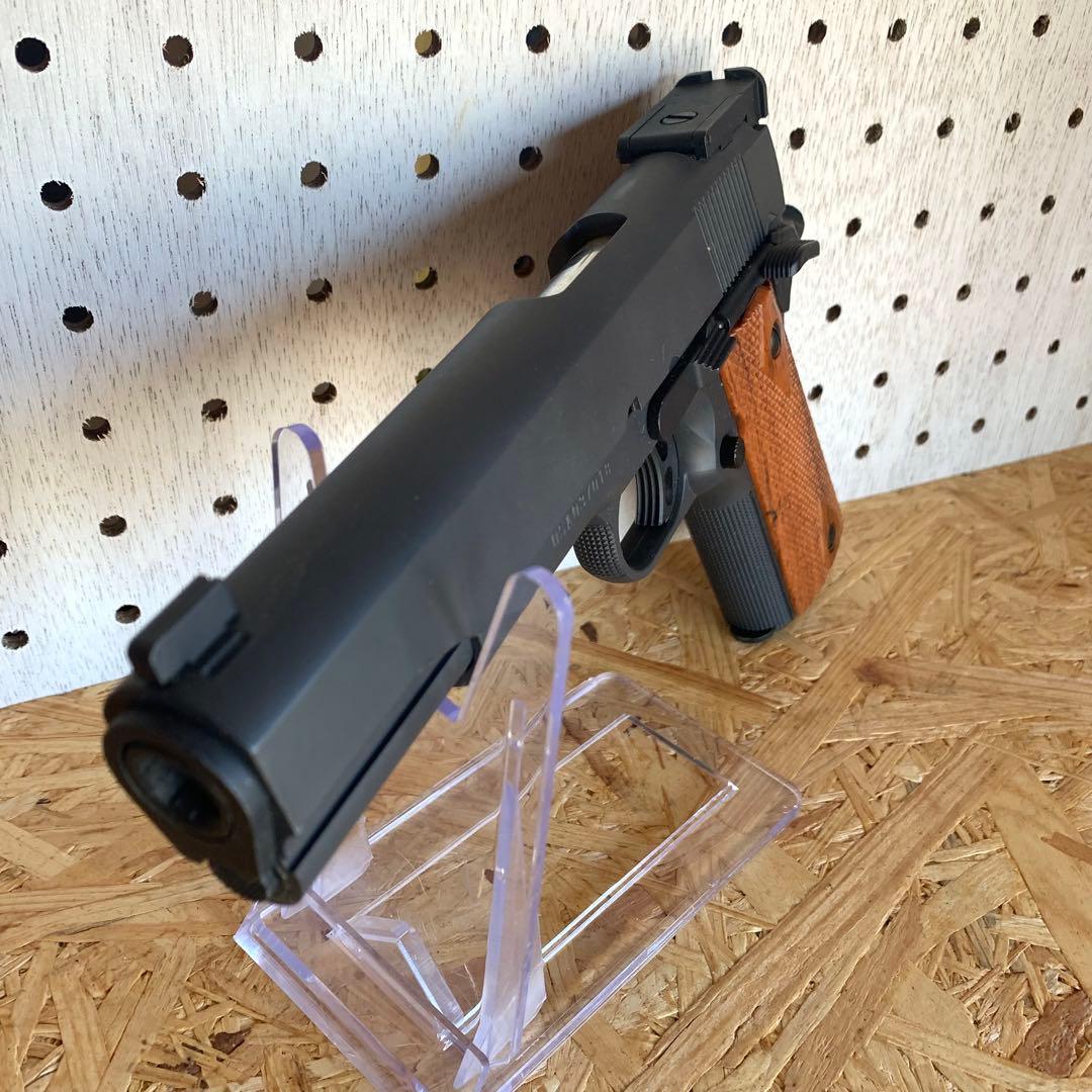 S2S M1911 ハンドガン エアコッキング ブラック 木製グリップ