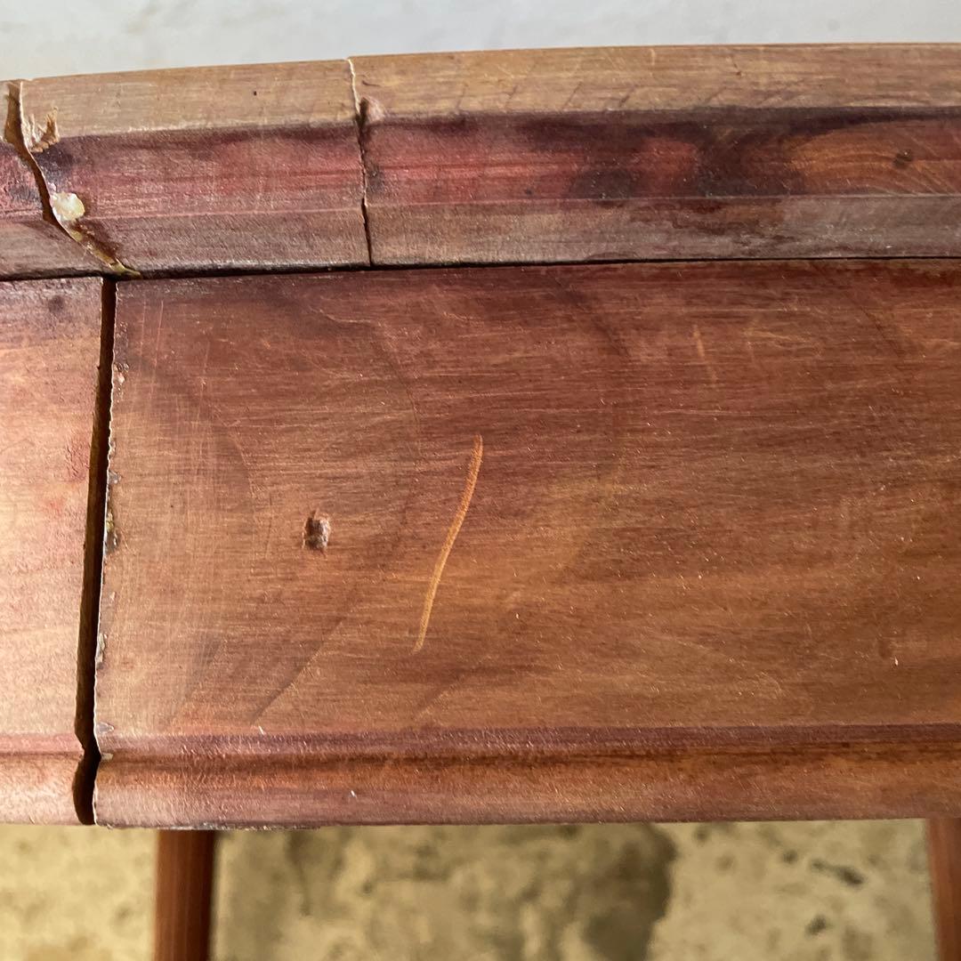 e0ビンテージ　オーバルダイニングテーブル　 剥離