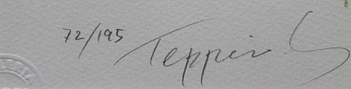 笹倉鉄平 【あじさいのテラス】 リトグラフ