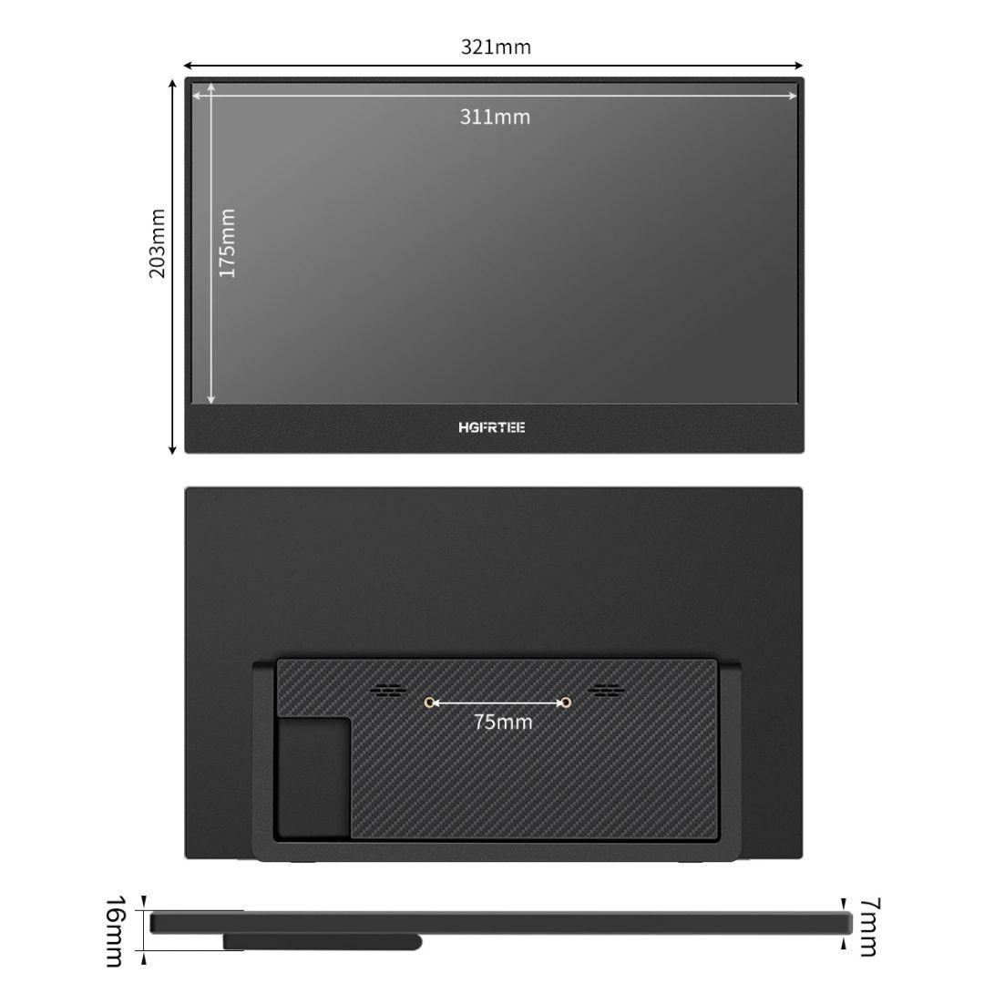 HGFRTEE 14インチ モバイルモニター 4K 3840 x 2160