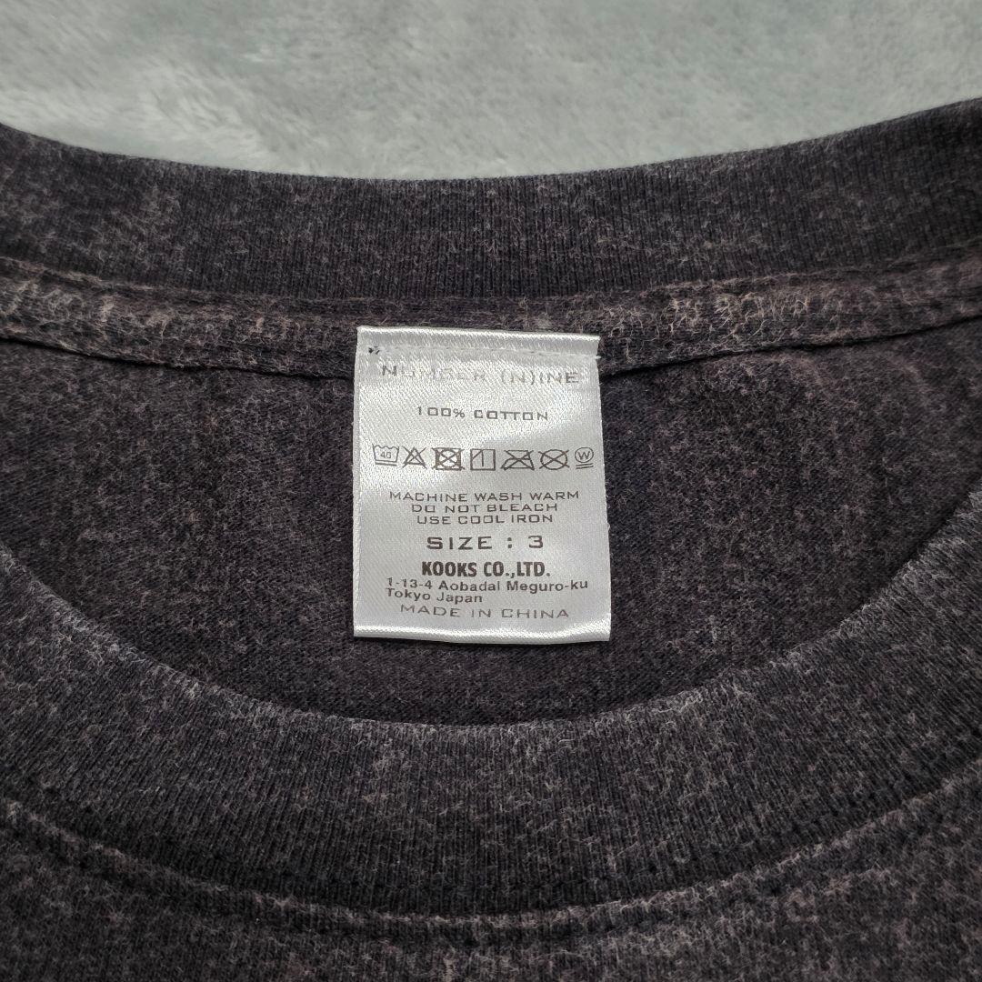 ナンバーナイン　スカルプリントTシャツ　3　黒　ドクロ　school　スカル