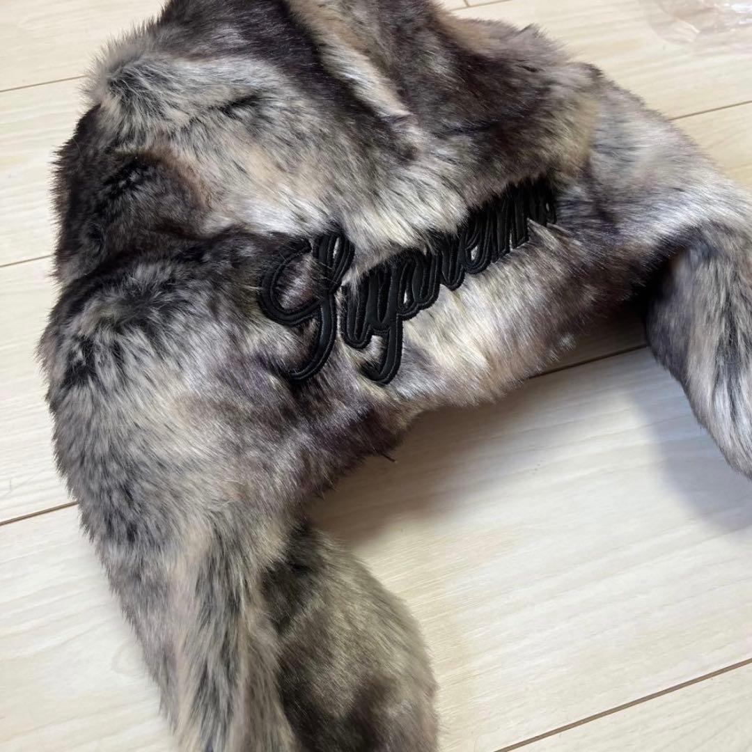 Supreme フライトキャップ グレー系 耳あて付き　タイムセール