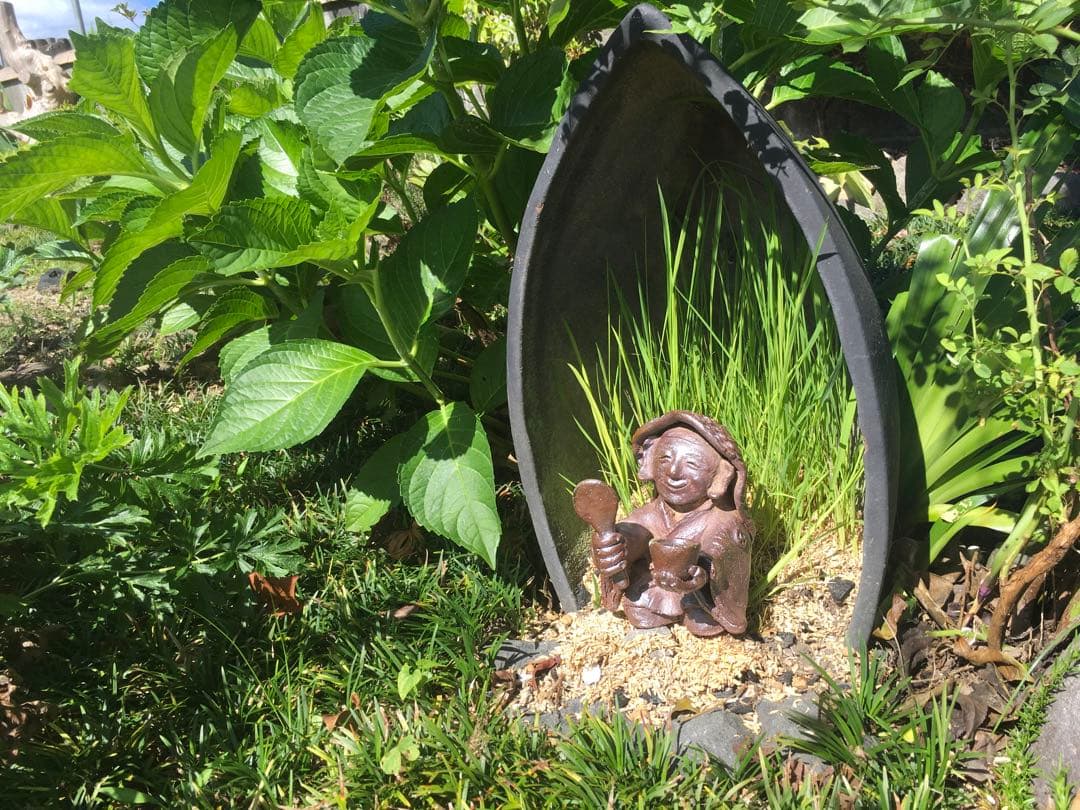 田の神様　田の神さぁ　十字に丸　島津家　家紋 お守り　茶道具