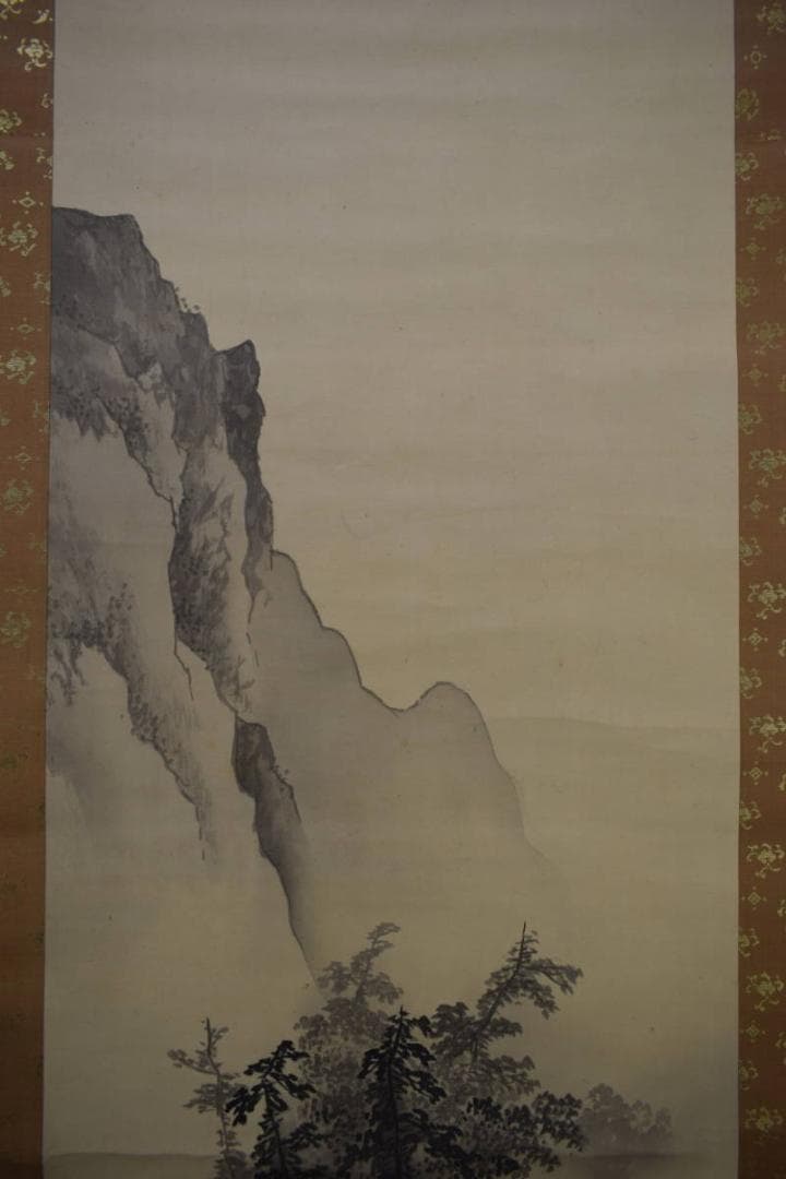 真作/橋本雅邦/渓山帰牛図/橋本秀邦の桐極箱付/布袋屋掛軸HG-951