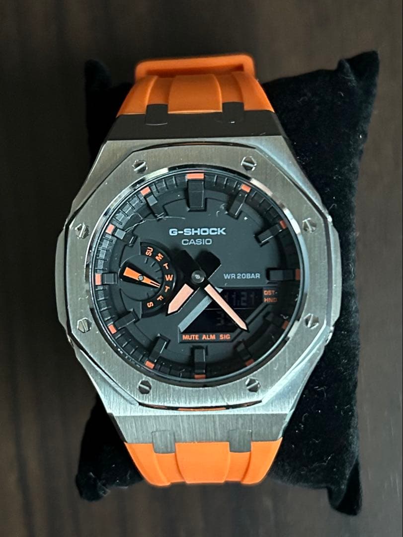 フ*ン様 G-SHOCKカシオーク風　オレンジ ラバーベルト