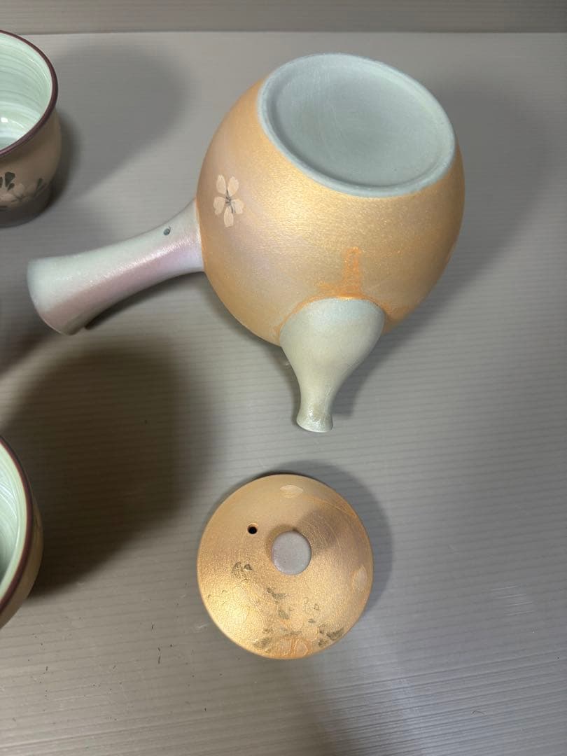 2291 有田焼　雲錦かすみ　茶器セット　急須1客　湯呑5客　未使用