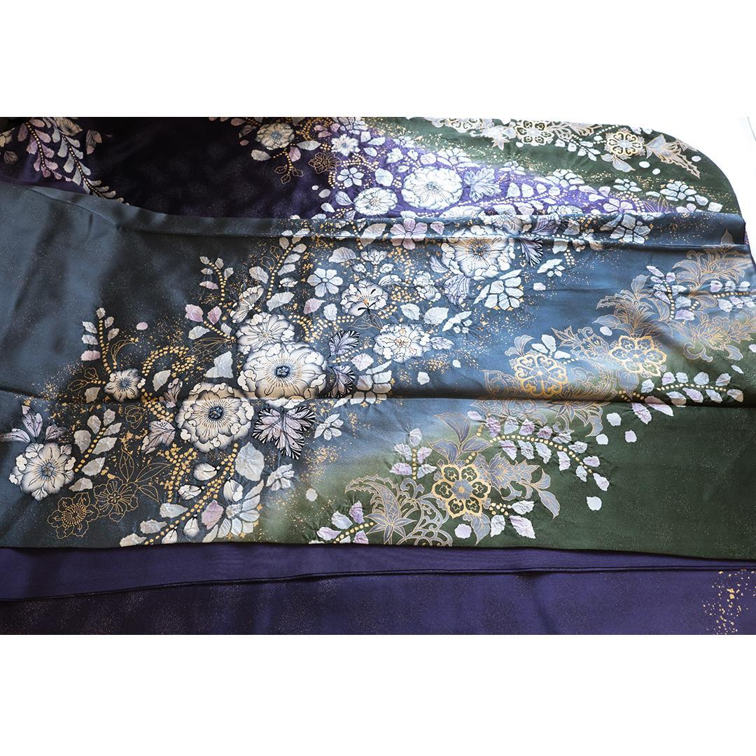【美品】辻が花振袖7点セットトール丈172.5cm成人式フルセット帯新品KN59