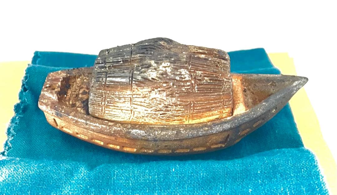 朝日焼　豊斎作　柴舟香合