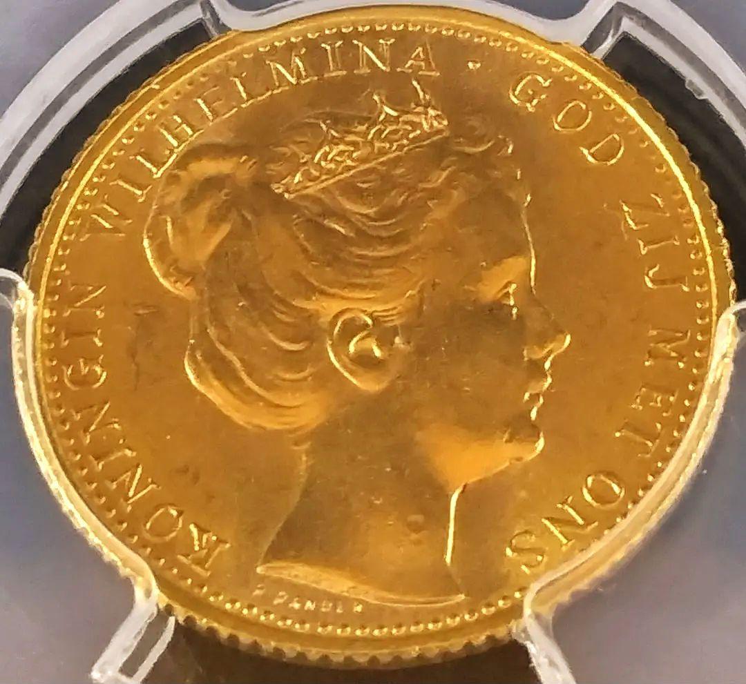 少女期《ウィルヘルミナ金貨 オランダ》1898年:高鑑定 MS62：超稀少！