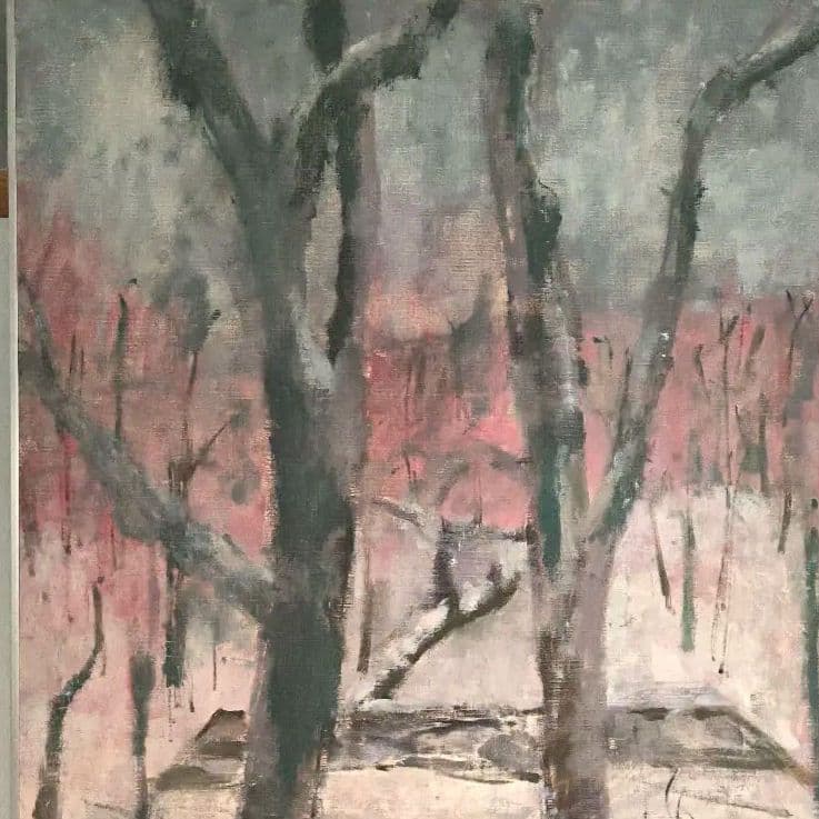 冬の風景 水彩画