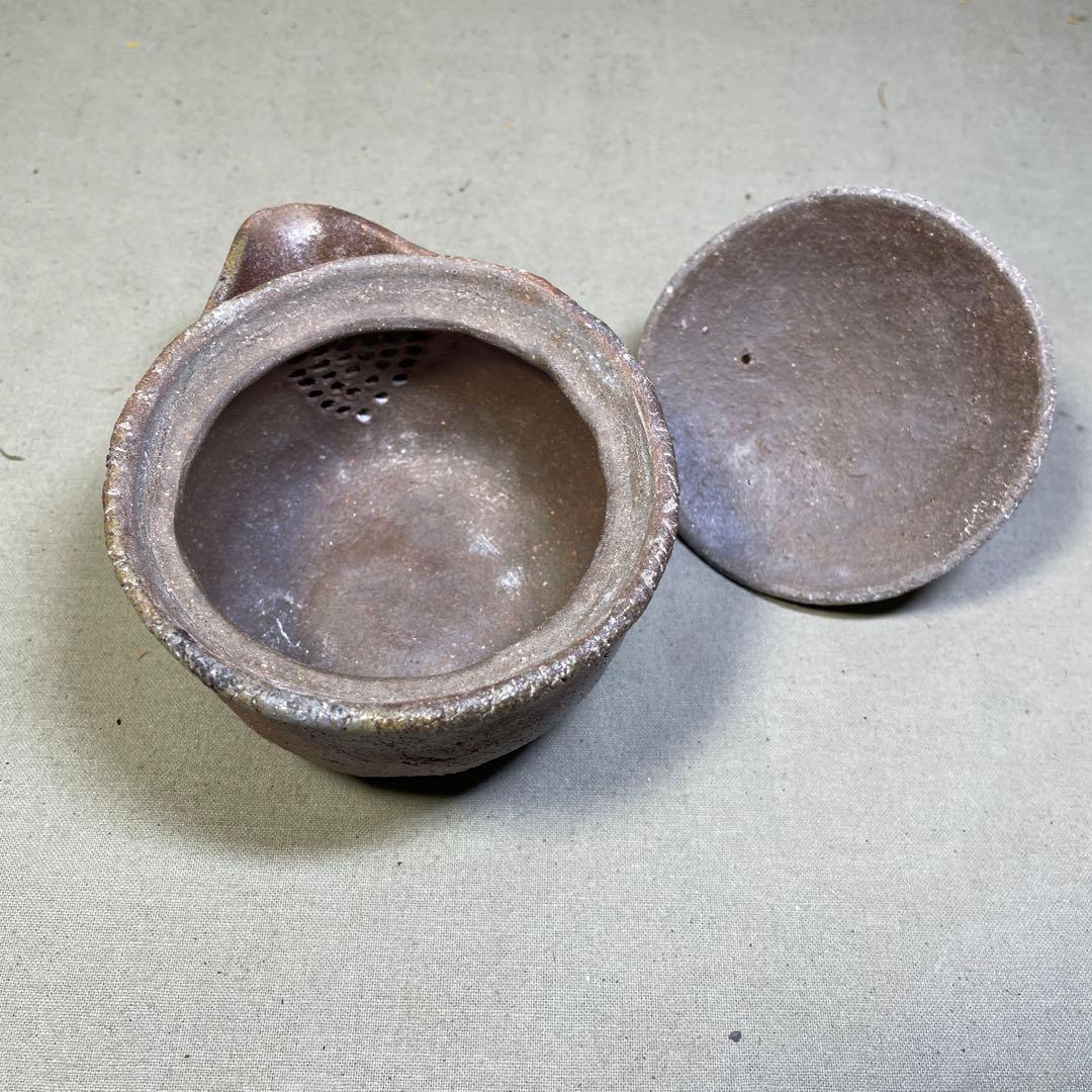 備前焼　備前手造り龍宝瓶　獅子宝瓶 在銘 ２点セット 煎茶器 急須 煎茶道具