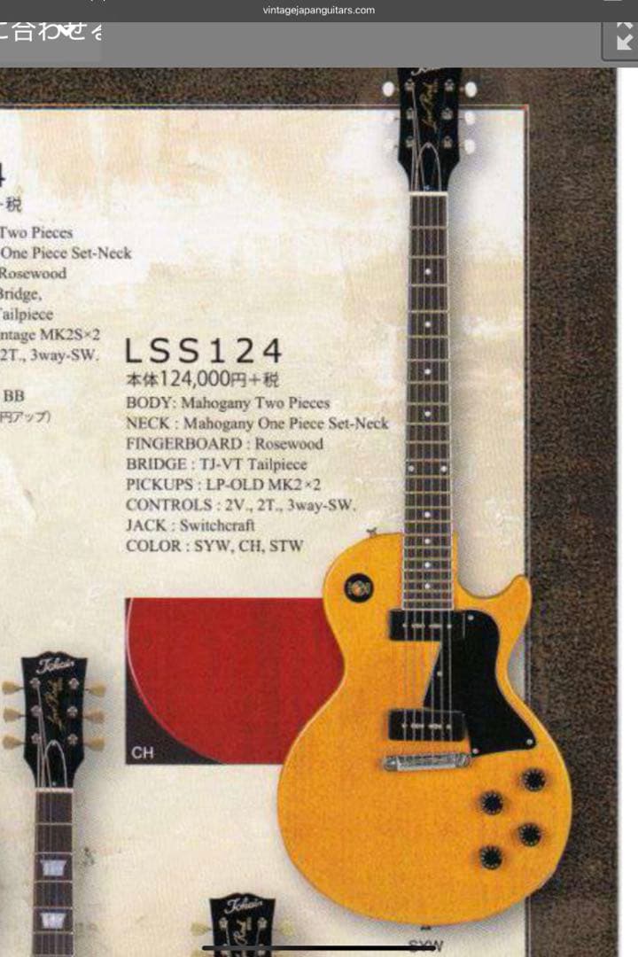 【日本製】TOKAI レスポールスペシャル LSS124