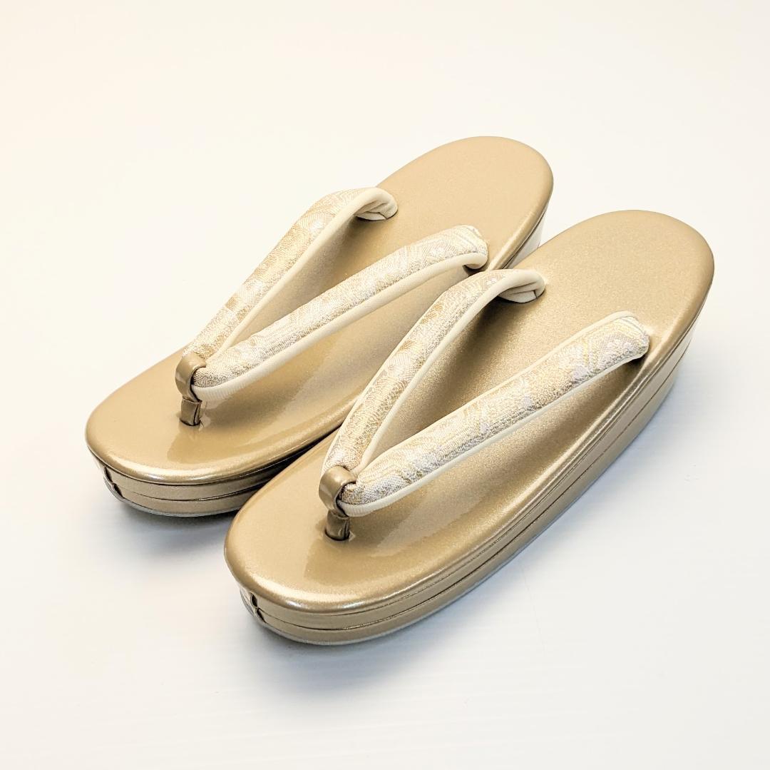 草履バッグセット フォーマル 振袖 古典 帯地 ゴールド フリーサイズ uz9